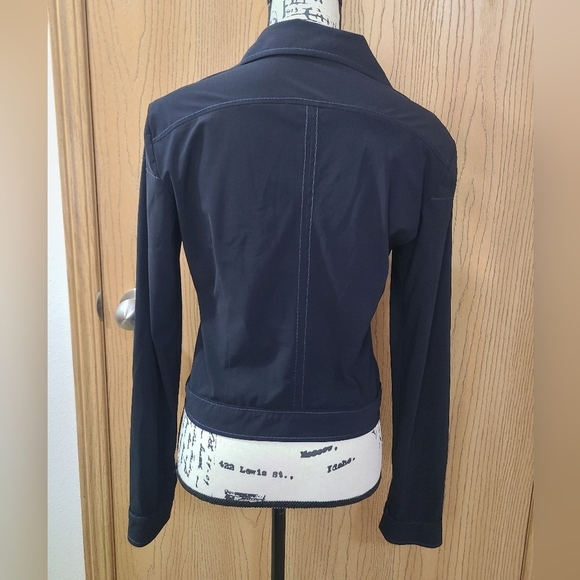 Cotélac Navy Blue Zipper Jacket Contrast Stitch Blazer - Picture 2 of 3